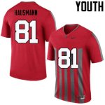 NCAA Ohio State Buckeyes Youth #81 Jake Hausmann Throwback Nike Football College Jersey FVF8245DN